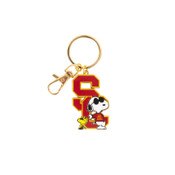 USC Trojans Cardinal SC Interlock Snoopy and Woodstock Joe Cool Keychain